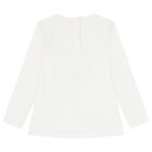 بلوزة بناتية بأكمام طويلة بتصميم قطة عاجية, 1, hi-res