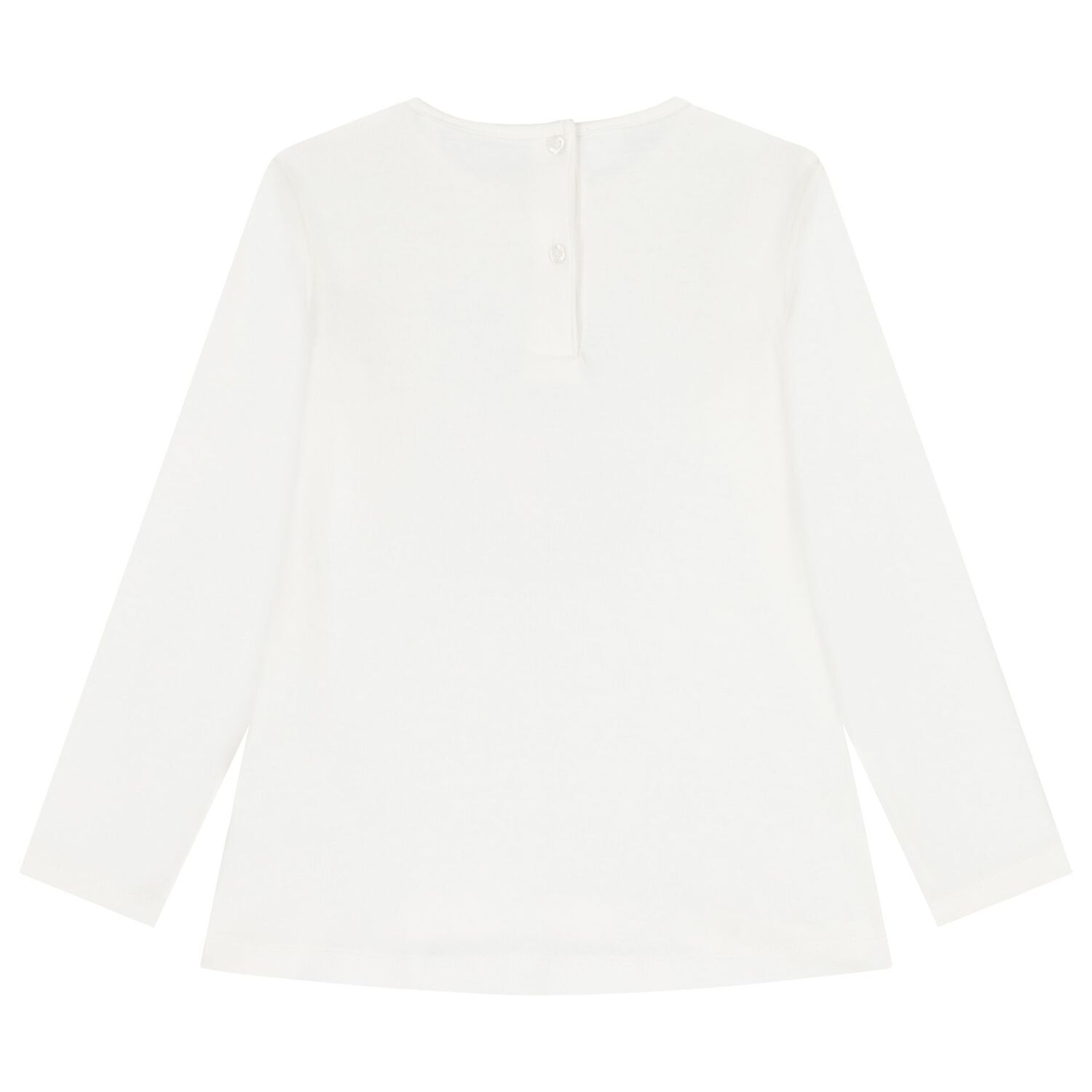 بلوزة بناتية بأكمام طويلة بتصميم قطة عاجية, 1, hi-res