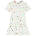 Girls Ivory Hearts Dress, 1, hi-res