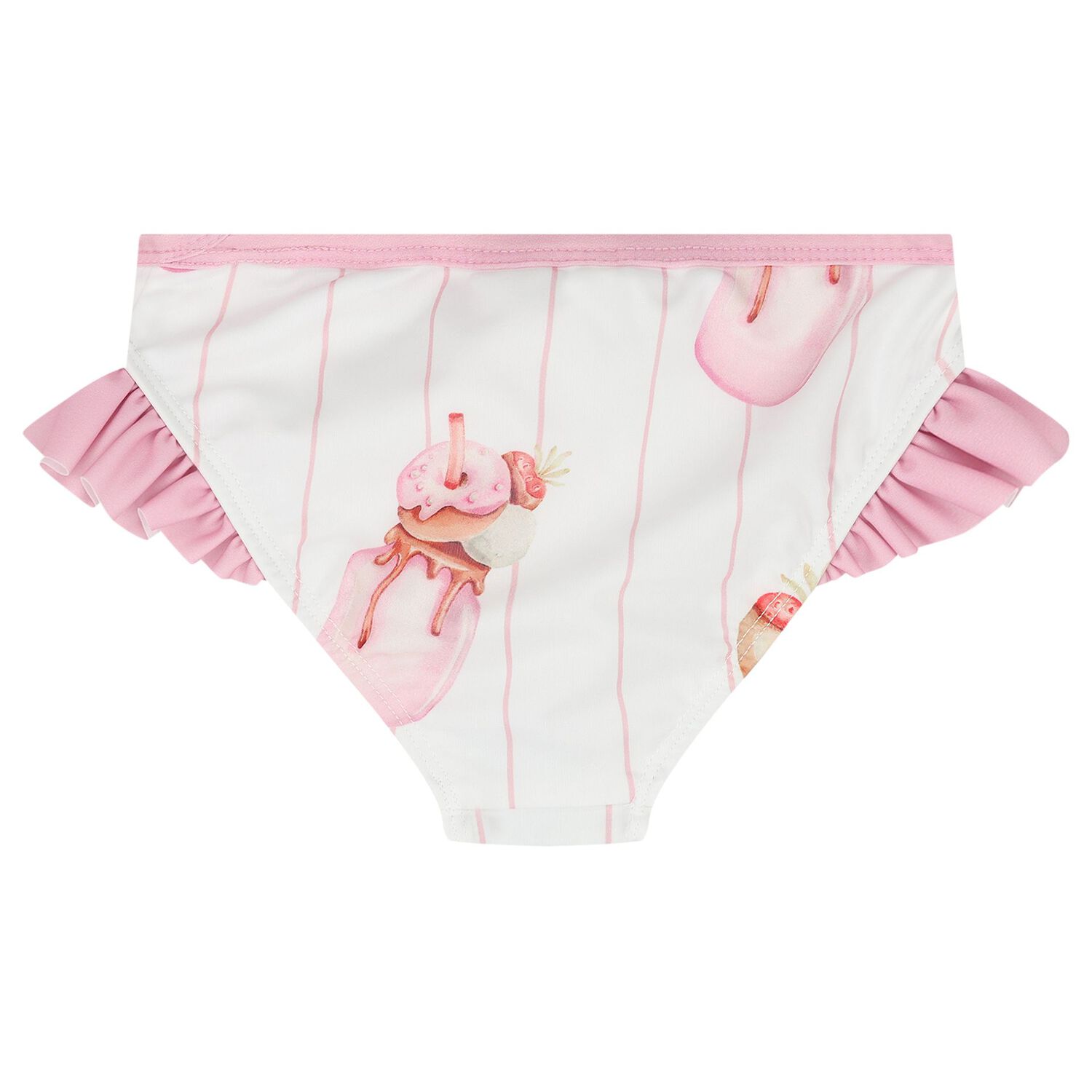 Girls White & Pink Milk Shake Bikini, 3, hi-res