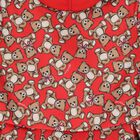 Girls Red Teddy Bear Logo Satin Dress, 1, hi-res