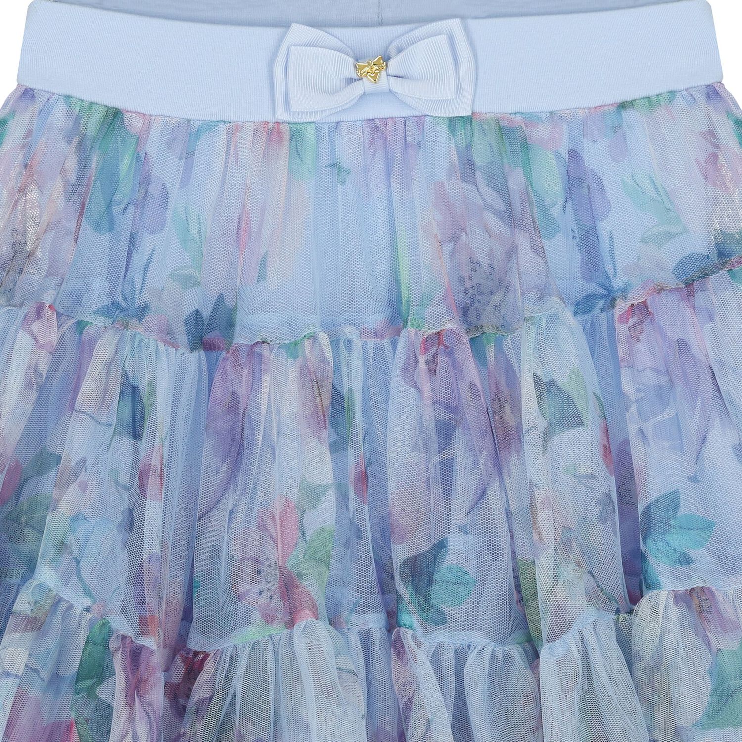 Girls Blue Floral Tutu Skirt, 1, hi-res