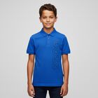 Boys Blue Logo Polo Shirt, 4, hi-res