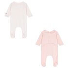 Baby Girls Pink Tiger Babygrows ( 2 Pack ) , 1, hi-res