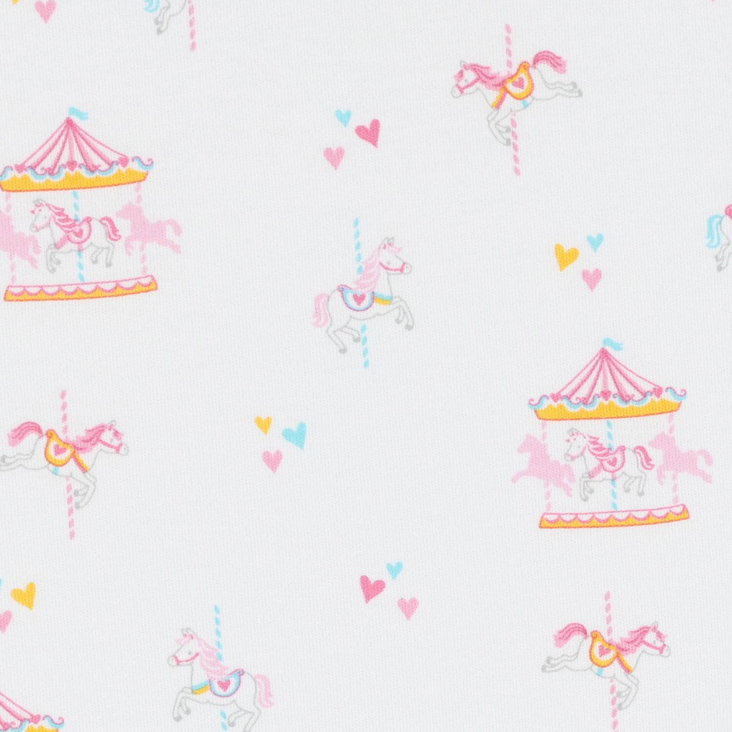 Baby Girls White & Pink Carousel Blanket, 1, hi-res