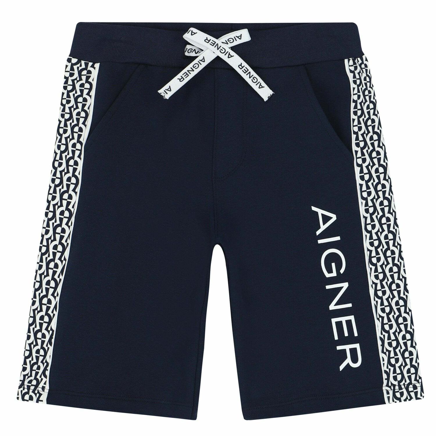 Boys Navy & White Logo Shorts, 1, hi-res image number null