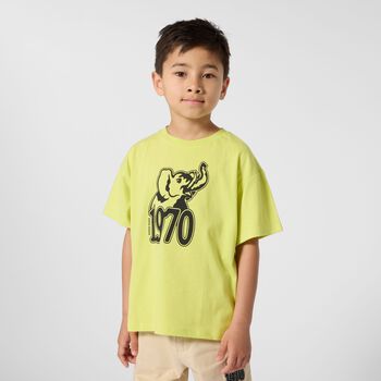 Boys Green Elephant Logo T-Shirt