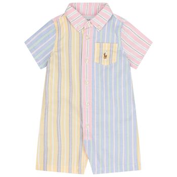 Baby Girls Multi-Coloured Striped Romper