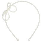 Girls White Pearl Headband, 1, hi-res