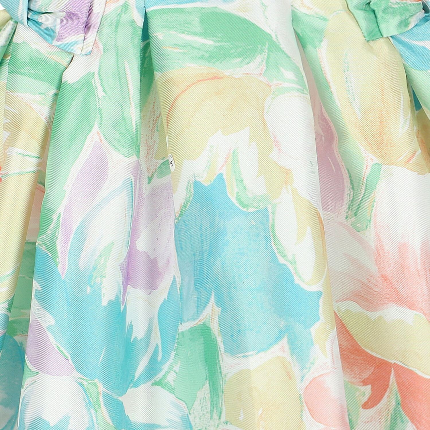 Younger Girls Multi-Colored Floral Satin Dress, 1, hi-res