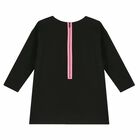 فستان بالشعار باللون الاسود للبنات, 1, hi-res