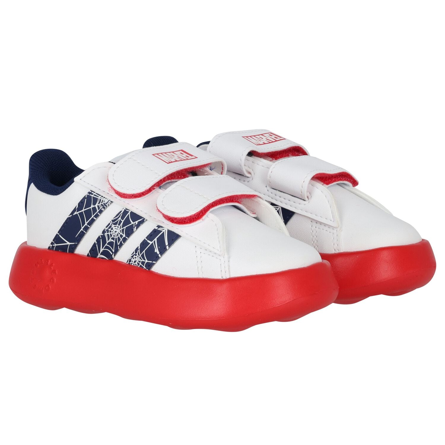 Boys Boys White & Red Marvel Grand Court Trainers, 1, hi-res