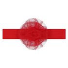 طقم فستان بنات تول بفيونكة باللون الأحمر, 1, hi-res