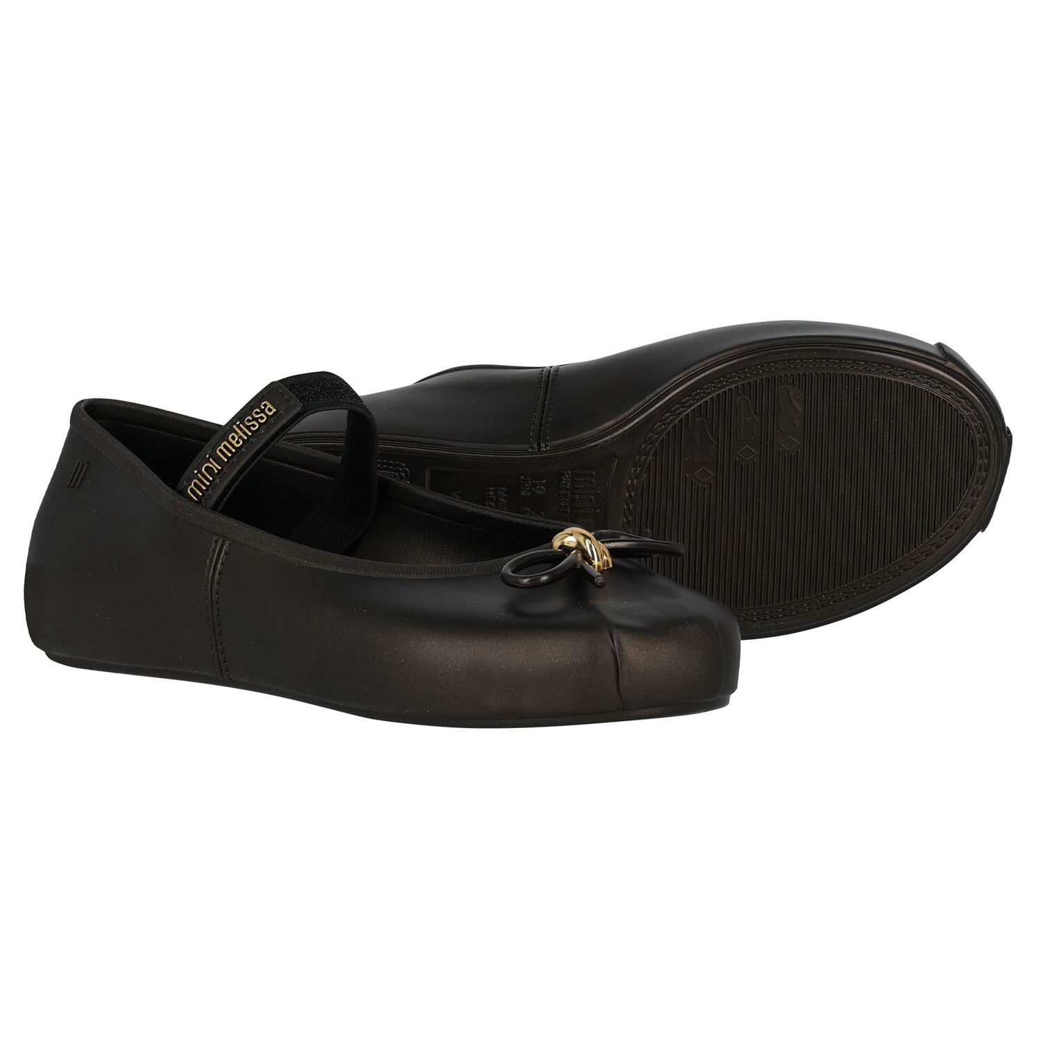 Girls Black Bow Shoes, 1, hi-res