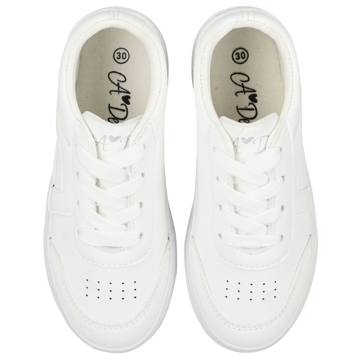 Girls White Chunky Faux Leather Platform Trainers, 1, hi-res image number null