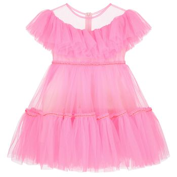 Girls Neon Pink Tulle Dress