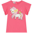 Girls Pink Unicorn T-Shirt, 2, hi-res
