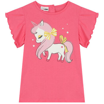 Girls Pink Unicorn T-Shirt