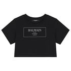 تي شيرت باللون  أسود بشعار للبنات, 1, hi-res