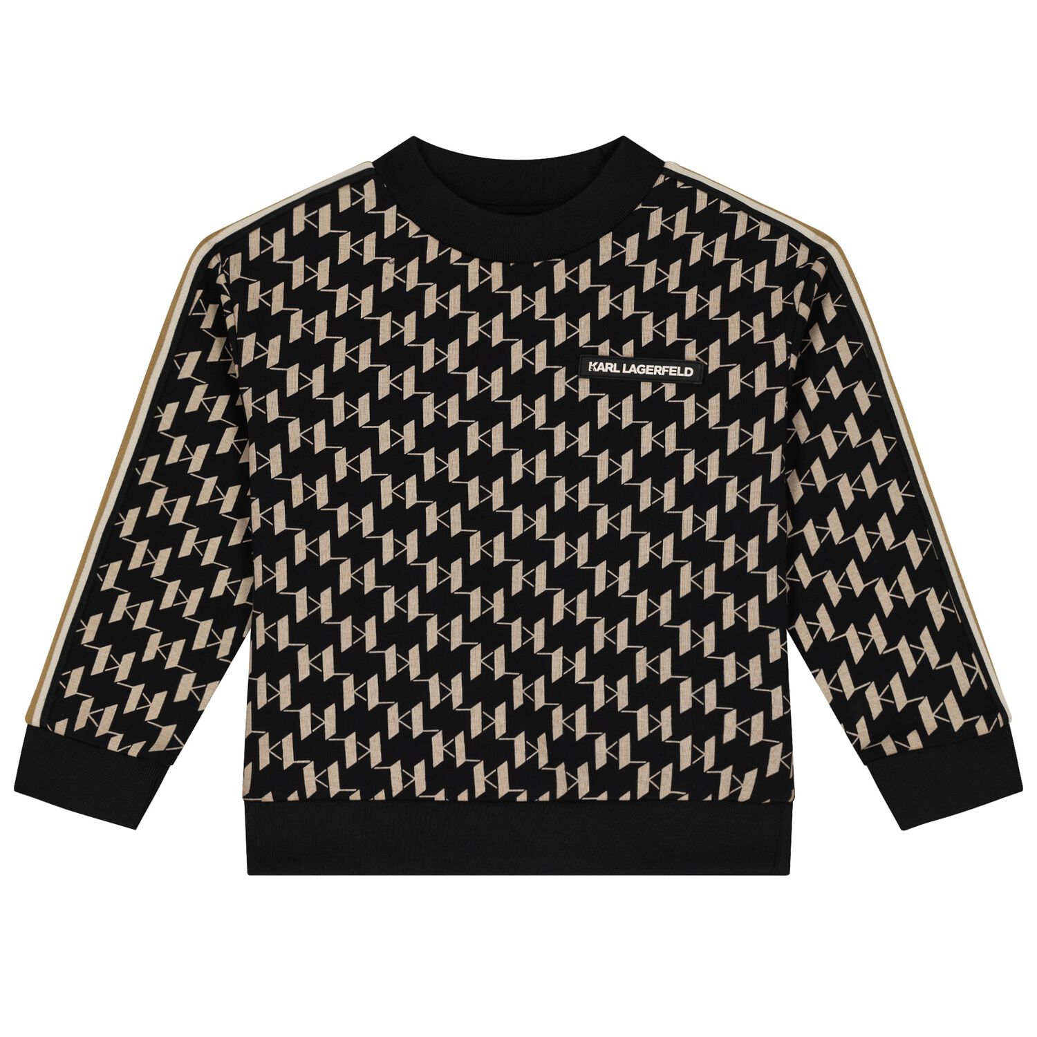 سويت شيرت أولاد بالشعار باللون الأسود, 1, hi-res image number null