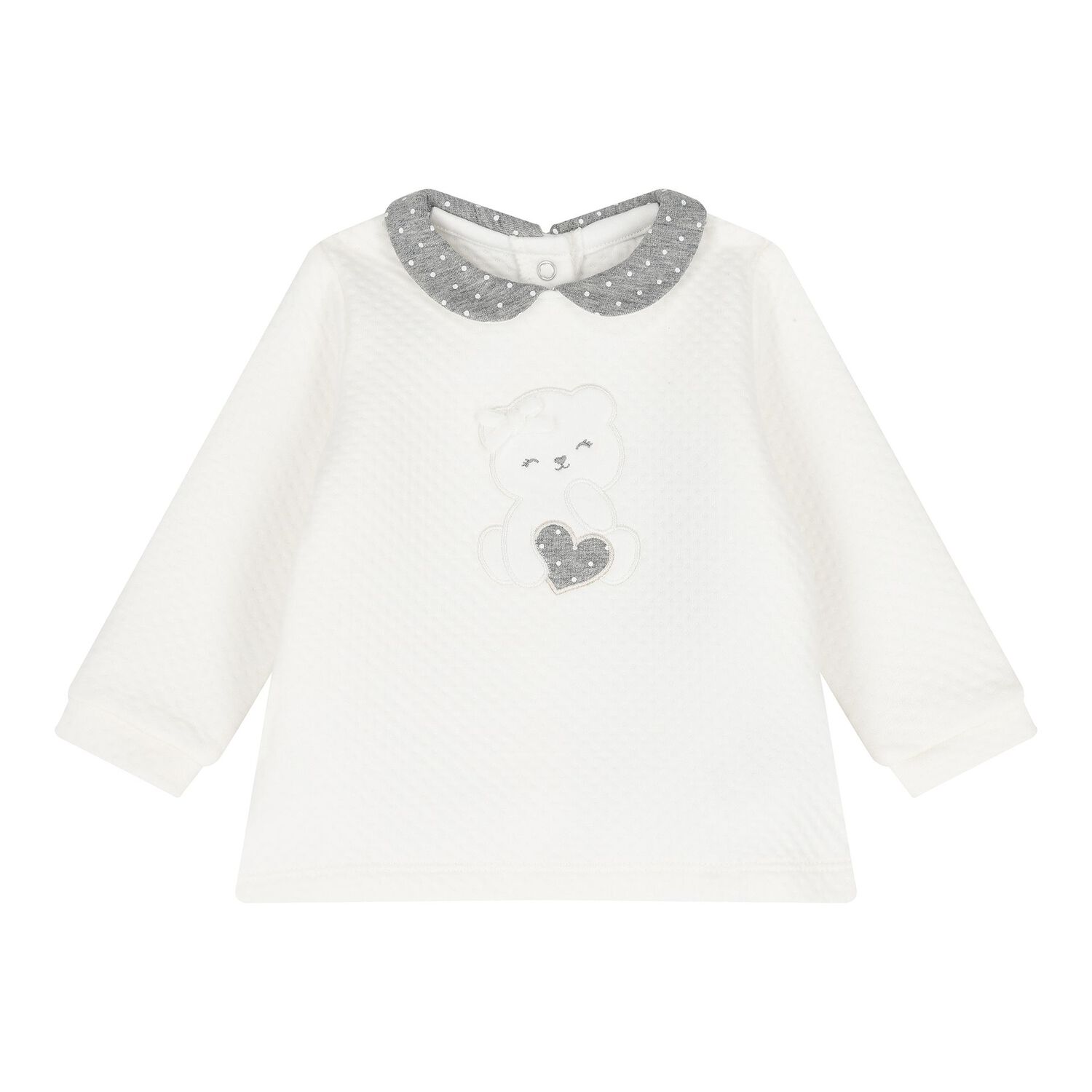 Baby Girls Ivory and Grey 2 Piece Babygrow, 1, hi-res