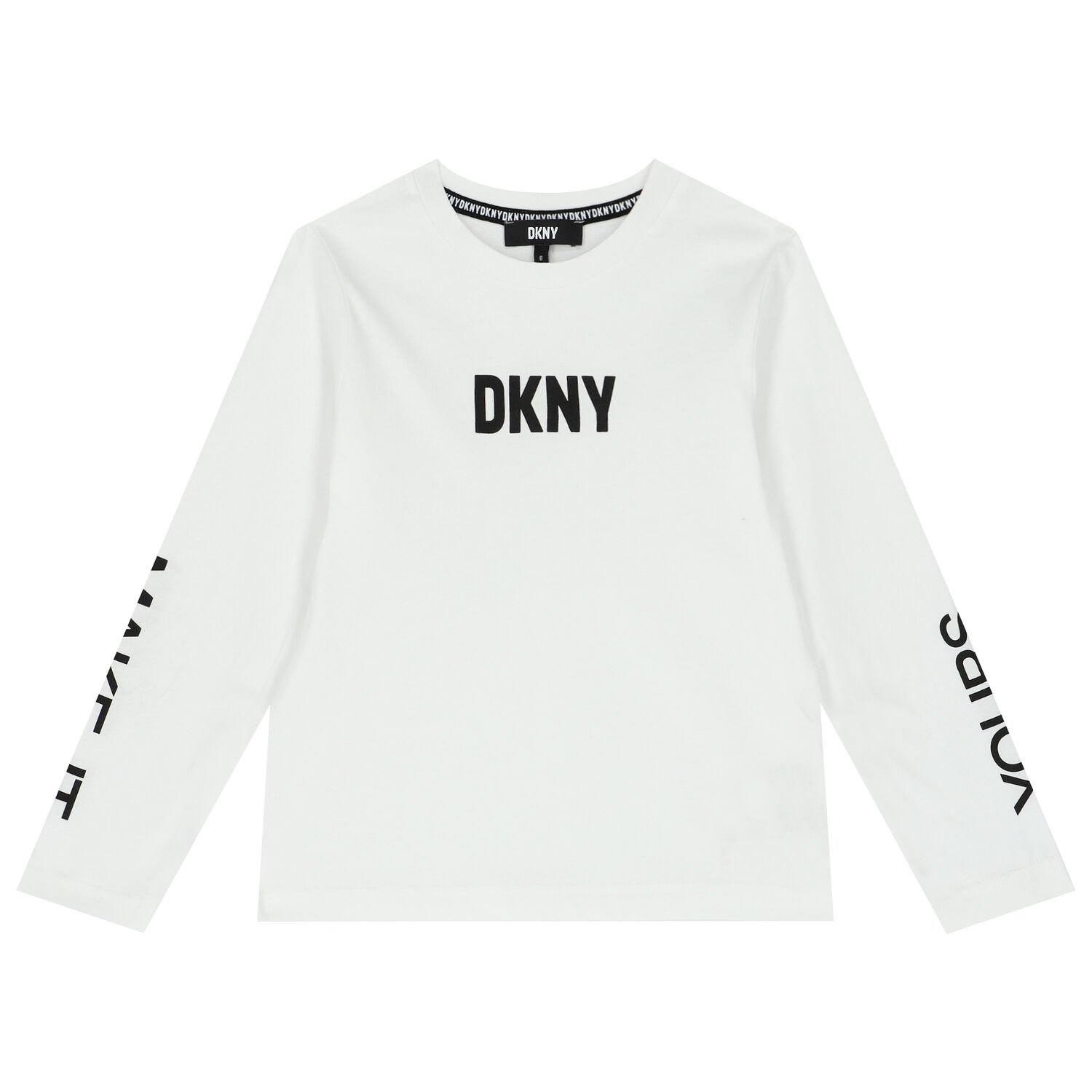 White Logo Long Sleeve Top, 1, hi-res