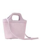 Girls Pink Straw Handbag, 3, hi-res