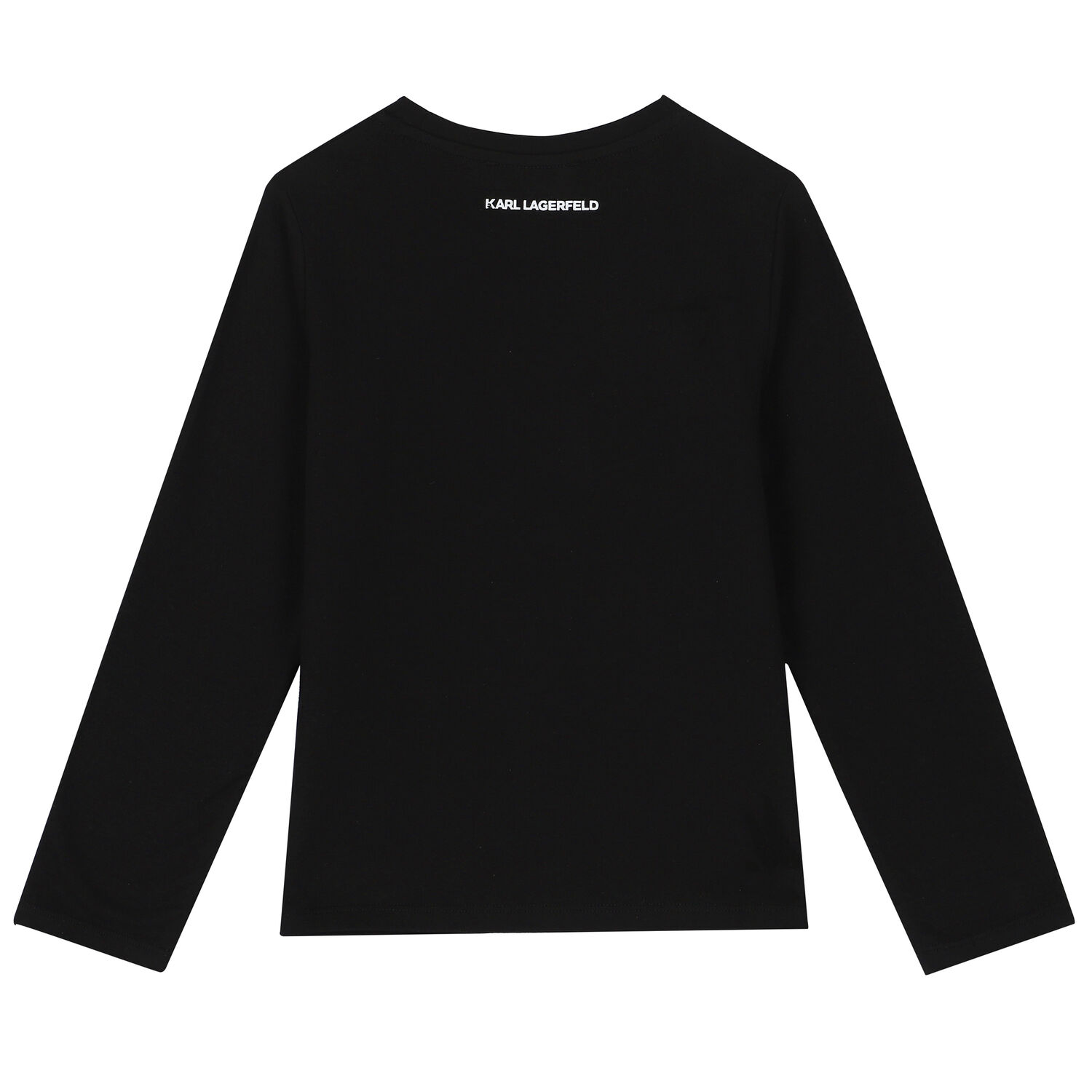 Girls Black Logo Long Sleeve Top, 1, hi-res