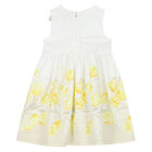 Girls White & Yellow Floral Dress, 1, hi-res
