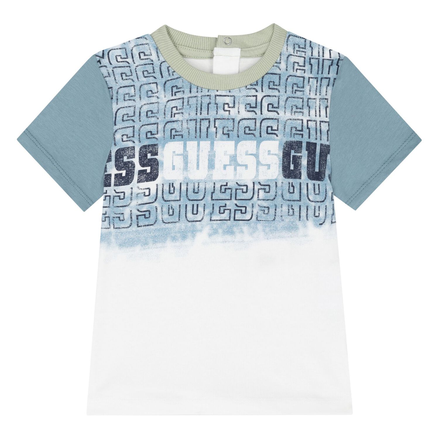 شورت بالشعار باللون الأخضر والأبيض للأولاد, 1, hi-res