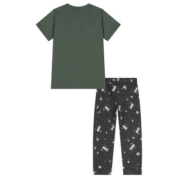 Boys Green & Grey Marvel Pyjamas