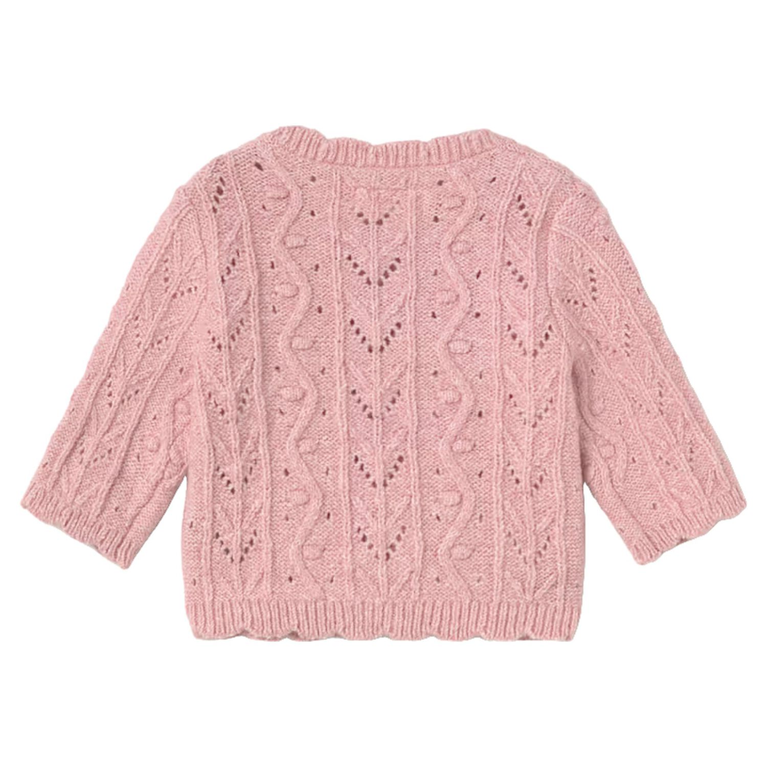Baby Girls Pink Knitted Cardigan, 1, hi-res