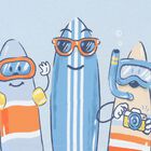 Younger Boys Blue Shorts Set, 3, hi-res