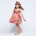 Girls Red Palm Tree Dress Set, 2, hi-res