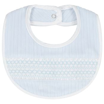 Baby Boys Blue Smocked Bib