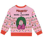 توب محبوك بطبعة باللون الزهري للبنات, 1, hi-res