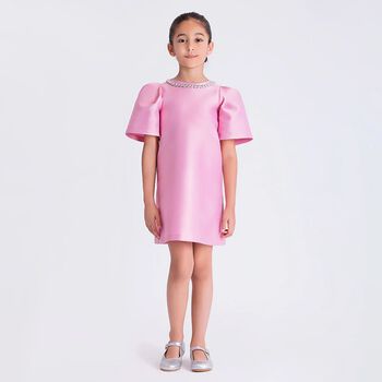 Girls Pink Jewel Dress