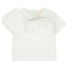 طقم تنورة بناتي باللون الابيض و الوردي مزين بالزهور, 1, hi-res