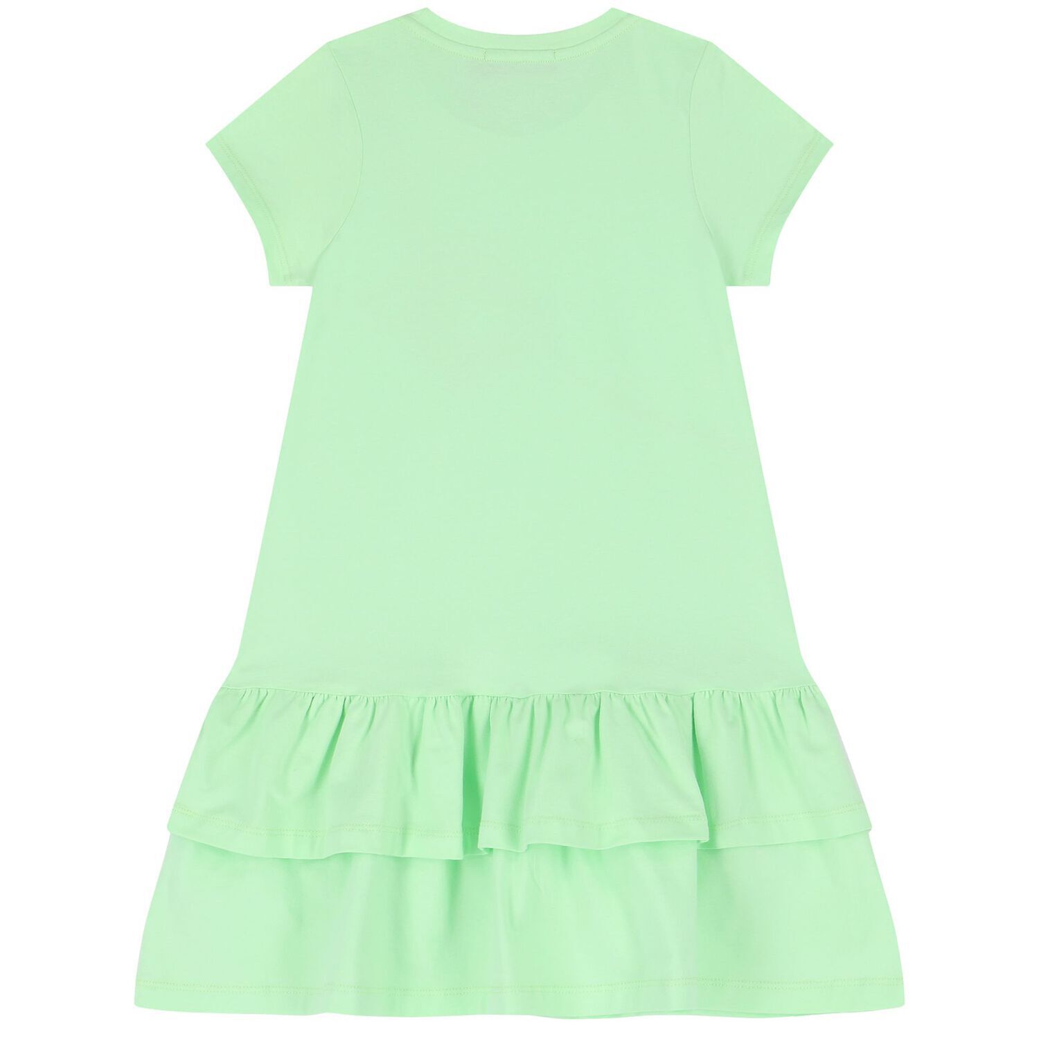 فستان بنات بشعار حقيبة باللون الأخضر, 2, hi-res