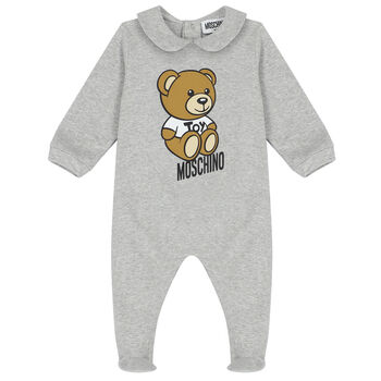 Grey Teddy Bear Logo Babygrow