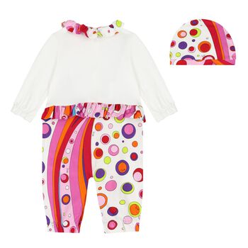 Girls White & Pink Fontane Babygrow Gift Set