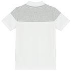 تيشيرت بولو بالشعار باللون الأبيض للأولاد, 1, hi-res