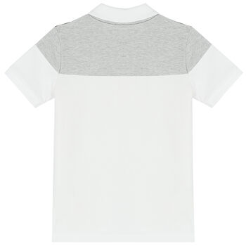 Boys White Logo Polo Shirt