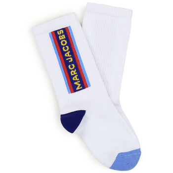 Boys White Logo Socks