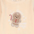 Beige Festive Gingerbread Babygrow, 1, hi-res
