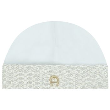 Baby Boys Blue & Gold Logo Baby Hat