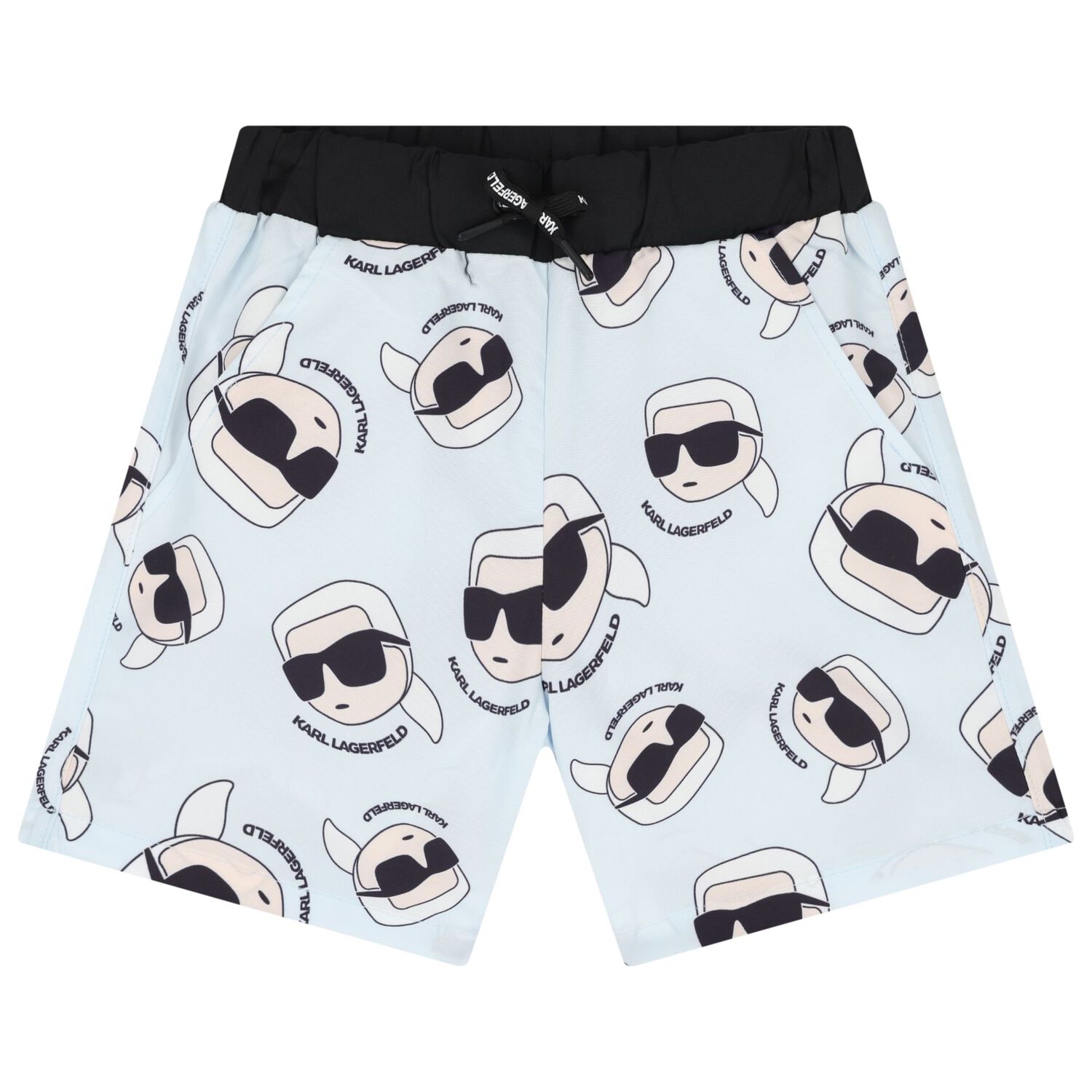 Boys White & Blue Ikonik Swim Shorts Set, 1, hi-res