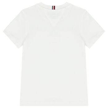 تيشيرت اولاد بالشعار باللون الابيض 