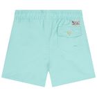 Boys Blue Logo Swim Shorts, 1, hi-res