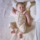 طقم دنغرى للبنات بطبعه حيوانات باللون العاجى والوردى , 1, hi-res